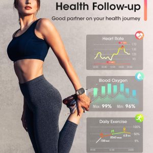 Smart Watches for Women Men with Call: Fitness Trackers with 24-Hour Heart Rate SpO2 Sleep Monitor 5ATM Waterproof 120+ Sport Mode Watches for Women gift Compatible with iPhone Android Phones(3 Bands)