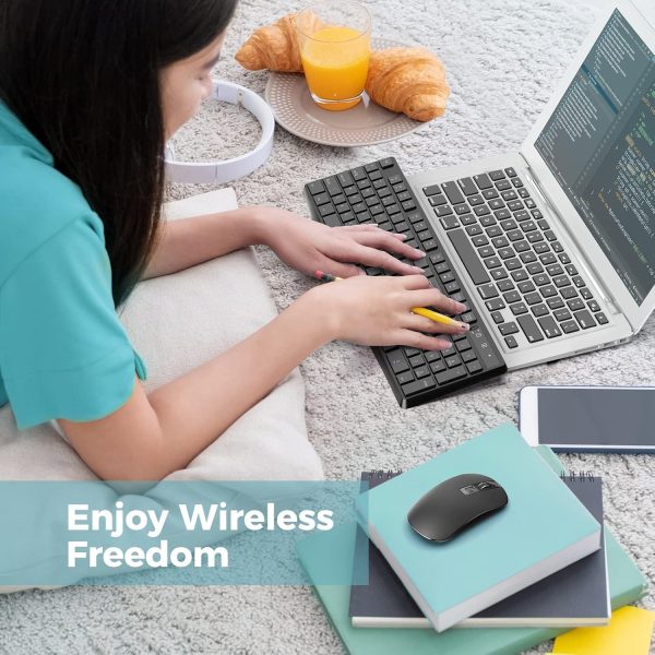 Wireless Keyboard and Mouse Combo, Lovaky 2.4G Full-Sized Ergonomic Keyboard Mouse, 3 DPI Adjustable Cordless USB Keyboard and Mouse, Quiet Click for Computer/Laptop/Windows/Mac (1 Pack, Black) - Image 7